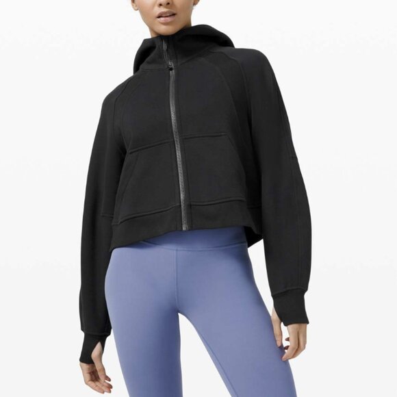 Lululemon Scuba Oversized Full Zip Hoodie Jacket Black Cotton Terry XS / Small - Picture 1 of 16